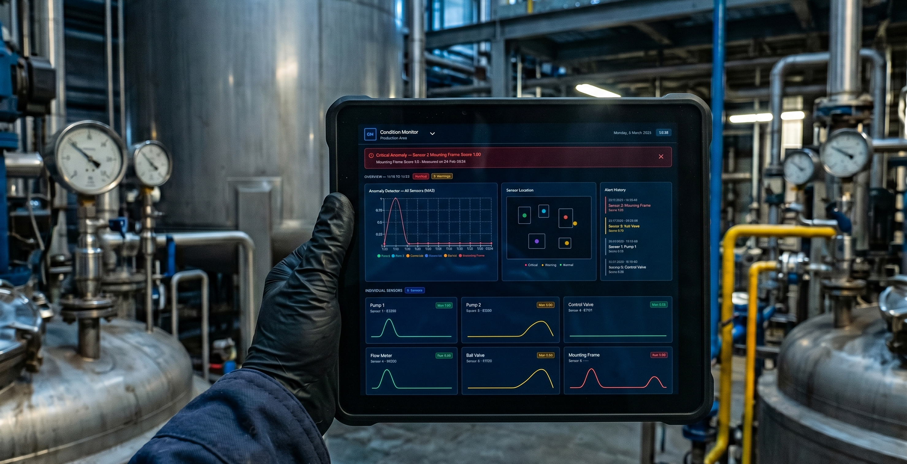 Smart Factory Dashboard — industrial monitoring interface